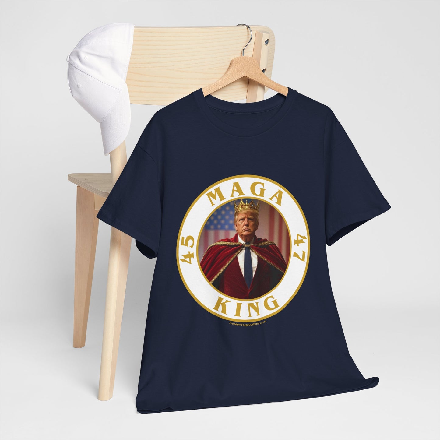 Trump 'MAGA King' T-Shirt - Regal Patriotic Graphic Tee