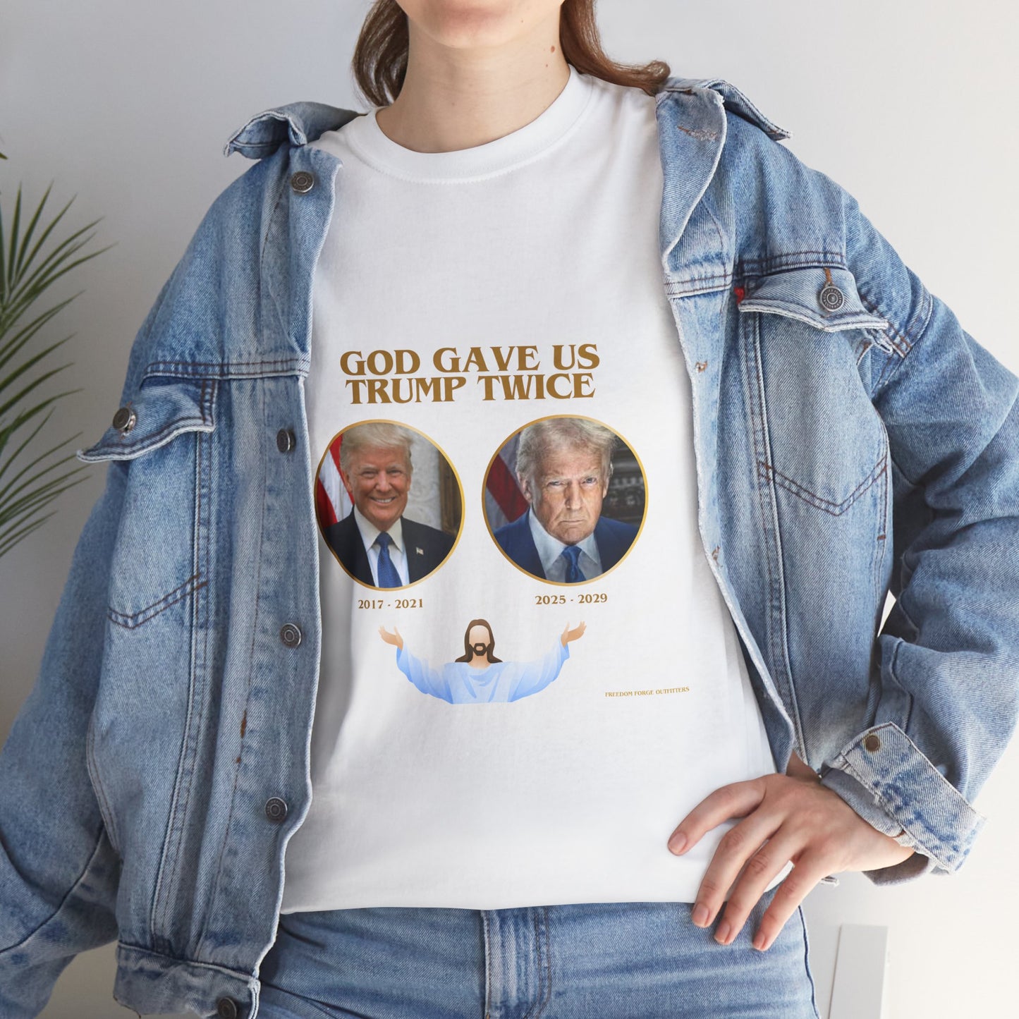 God Gave Us Trump Twice – Patriotic Revival Tee